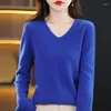 Women's Sweaters Merino Wool Pullovers Autumn Winter Female V-Neck Clothes Long SLeeve Soft Jumper Tops Spring