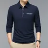 Męskie polo mody menu koszule polo wiosenne jesień bawełniany kanał Discovery Channel Długie rękaw Slim Fit Tops 230904