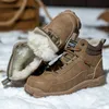 Boots Waterproof Safety Men Fleece Plush Winter Anti smash Anti puncture Work Leather Construction Protective Shoes 230901