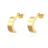 Stud Earrings Stainless Steel Twisted Sliver Color And Gold Plated Fahion Delicate Earring Jewelry Gift For Women