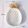 Decorative Figurines Gold White Pineapple Leaf Ceramic Plate Dish Porcelain Candy Trinket Jewelry Storage Crockery Tableware