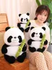Fyllda plyschdjur 2023New Bamboo Tube Panda Set Plush Toy Söta plyschar fyllda djurbjörn docka reversibel design barn födelsedagspresent