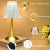 Decorative Objects Figurines Bar Touch Table Lamp Rechargeable Wireless Desk Portable Bedroom Night Light LED Decor Lights for Coffee el Restaurant 230901