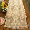 Runner da Tavola in Cotone Vintage Centrini Fatti a Mano all'Uncinetto in Stoffa Bianco Beige