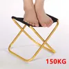 Camp Furniture 150KG Thickened Outdoor Camping Small Chair Portable Folding Aluminum Alloy Stool Bench Stool Mare Ultralight Picnic Fishing 230904