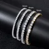 Bangle Luxe Kristal Tennisarmband voor Dames Man Iced Out 1 Rij Zirkonia Dubbele Gesp Ketting Hiphop Rock Hippie Sieraden OHH118 230901