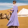 Etniska kläder Satin Abaya Dubai Turkiet Arabiska muslimska Maxi -klänningar för kvinnor Elegant Jalabiya Islam Marockan Kaftan Robe Caftan Marocain