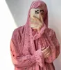 Ethnische Kleidung Muslim Dubai Türkei Bedrucktes Kleid Robe Eid Kapuze Hijab Gebet Ramadan Kleid Abaya Islamische Kleidung Arabisch Überkopfkaftan