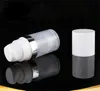 Lege 5 ml 10 ml 15 ml Airless Flessen Heldere en Witte Vacuümpomp Lotion Fles met Zilveren Ring Cover cosmetische Container