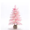 Christmas Decorations 30/45/60cm Pink Christmas Tree With Snow Sisal Silk Cedar Decoration Simulation Christmas Tree for Room Decor Ornament 230904