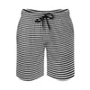 メンズショーツ水平ラインボード夏の黒と白のストライプ面白いビーチショートパンツスポーツクイック乾燥デザインスイミングトランク