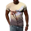 Men's T Shirts Creative Hip-hop Micro-landscape 3D Printing Summer T-shirt Street Trend Short-sleeved Sports Quick-drying O-neck Top