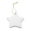 Sublimatie blanco ornament wit keramiek 3 inch rond hart sterboom porseleinen hanger met gouden koord voor kersttag blanks LL