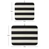 Table Mats Wood Grain Black And White Stripes Drain Mat For Kitchen Accessories Drying Dishes Tableware