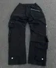 Women's Pants Capris Y2K Black Retro Skull Printing Cargo Pants Harajuku Streetwear Multiple Pockets Wide Leg Straight Trousers Women Loose Jeans 230901