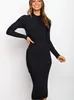 Women's Casual Dresses 2023 Autumn New Tight Sexy Women's Woolen Dress Women's Tight Skirt