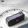 Portabla högtalare Mini Solar Charging Portable Bluetooth -högtalare med FM Radio LED -ficklampa TF -kort Support Outdoor Solar Power Wireless Högtalare HKD230904