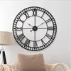 Wall Clocks Vintage Industrial Style Clock European Metal Roman Digital Home Watch Living Room Office Bar Art Decoration Horologe