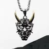 Dark Japanese Prajna Pendant Vintage Net Red Hip Hop Halsband Titanium Steel Personlighet Trendy Cool Mask Pendant Necklace