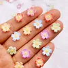 Nagelkonstdekorationer 50st 3D harts naglar söta körsbärsblomningsserier tillbehör kawaii diy dekoration