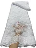 Francuska tkanina koronkowa biała sukienka ślubna afrykańskie cekiny imprezowe Szycie odzieży 2023 Wysokiej jakości 5 jardów Tekstylna Nigeryjska dama wieczorna ubrania YQ-4126