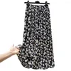 Jupes Jupe d'été confortable Robe trapèze Polyester Tout Match Tendance Imprimé Floral Femmes Plissées