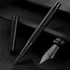 Fountain Penns Hongdian Black Forest Fountain Pen Metal Titanium Black EF/F/Bent Nib Vacker trädstruktur Skrivande penna för kontorsföretag HKD230904