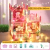 Accesorios para casas de muñecas Casas de muñecas Miniaturas de bricolaje ensambladas en 3D Accesorios para casas de muñecas Villa Princess Castle con luz LED Regalo de cumpleaños para niñas Casa de juguete 230901