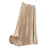 Skirts Women Skirt Pleated Stylish Exquisite Comfy Soft Dressing Up Lady High Waist Solid Color Mid-Length Daily Clothing