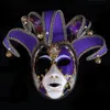 Maschere per feste Uomo Donna Faccia intera Tessuto veneziano Ricamo Masquerade Theatre Jester Ball Consume 230901