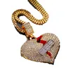 Collier Hip Hop pour hommes, pendentif en forme de cœur brisé glacé, bijoux à la mode, 8776606