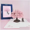 Cartões -presente Love Cartão postal 3D Pop -up Greeting Birthday Anniversary para Coupais Esposa marido Madeiro Dia dos namorados Drop Deliver