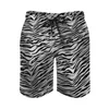 Shorts masculinos prata preto tigre placa animal selvagem listra impressão casual praia gráfico esportes troncos de secagem rápida presente de aniversário