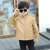 Jackets Autumn Winter Children Genuine Leather Jacket Fashion Cowhide Coat Rivet Motorcycle Biker For Boys A690 230904