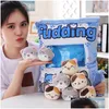 8pcs mini pinguino peluche giocattolo in un cuscino creativo ripieno di coniglio corgg budino snacks cuscino lancio q0727 consegna goccia dheaw