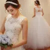 Vestido de noiva de tule romântico feito sob encomenda, jóia vintage, comprimento do chão, apliques, miçangas, vestido de noiva 276h