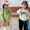 Hoodies Sweatshirts Autumn Childrens Sweater Rainbow Pattern Longsleeved Top Clothes Kids Baby Girl Boy Swwatshirt Toddler Infant Hoodie Coat 17Y 230901