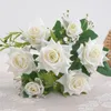 Bouquet de roses artificielles décoratives, sans entretien, 7 têtes, fidélité, décoration de mariage durable, pièce maîtresse de Table