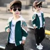 Kurtki 3 4 5 6 7 8 9 10 rok Spring Autumn Baby Boy Warem Long Rleeve Cartoon Letter Druku