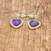 Kolczyki Dangle Masowe biżuteria dla kobiet Kamień Naturalny Purple Crystal Rhinestone Serce Kształt Stud luksus elegancki