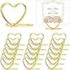 Other Event Party Supplies 20pcs Heart Shape Metal Po Clip Stands Wedding Table Number Name Place Card Holder For Birthday Sign Decor 230901