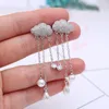 Dangle Oorbellen 2023 Micro-ingelegde Zirkoon Weer Cloud Crystal FromSwarovskis Groothandel Vrouwen Fijne Sieraden Vrouw