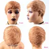 Parrucche sintetiche Parrucche diritte per capelli umani 27 # Colore Capelli brasiliani di Remy Parrucca Pixie Cut Parrucca diritta per capelli umani per donne nere MYLOCKME 230901