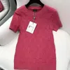 Designer 2023 High Quality Women's Knits & Tees Sweater Full Letter Embroidery Channel Fashion Short-sleeved T-shirt Knitwear