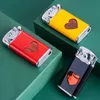 Love Retro Windproof Turbo Lighter Visible No Gas Lighter Butane Metal Cigar Cigarettes Lighters Mini Lighters Smoking Accessories C8JW