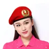 Summer Men Women Cotton Grid Beret Sailor Dance Hat Red Black Performance Cap Unisex andningsbar Casual Army Caps291L
