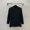 2023 Autumn Black / Khaki Solid Kolor Brawer Blazers z długim rękawem przyciski na wycięte okładki podwójnie wyrównane warstwa zniszczona B3S021452