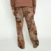 Men's Pants Trousers 2023 Other Face Graphic Trend Print Medium Waist Loose Casual Men Large Funny Brown Hip-hop