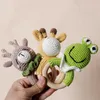 Rattles Mobiles 1PC Baby Rattle Toys Cartton Animal Crochet Wooden Rings DIY Crafts Teething Amigurumi For Cot Hanging Toy 230901