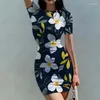 Casual Dresses Summer Lady Sexy Dress Flower 3D Printed Fashion Trendy Women's Body